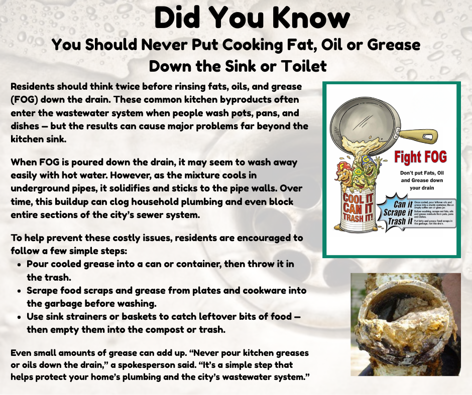 Never Put Grease Down the Drain